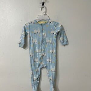 Light Blue bunny 🐰 Print Footies One Piece